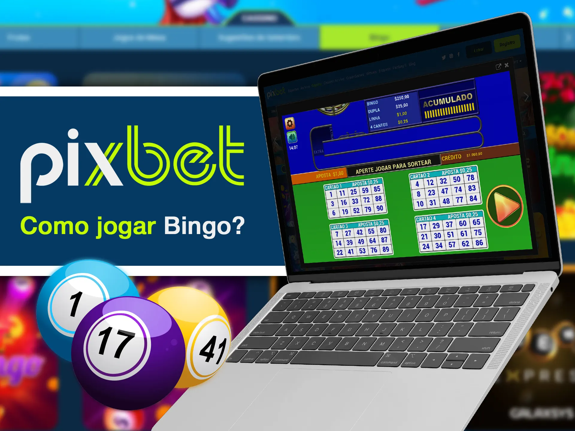 Aprenda a jogar bingo na página de bingo do Pixbet.